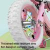 Children'S Folding Bicycle Cute Cartoon Princess Girls Bike With Training Wheels Doll Seat  Basket Kids Boys Cycle Bikes (Pink)
