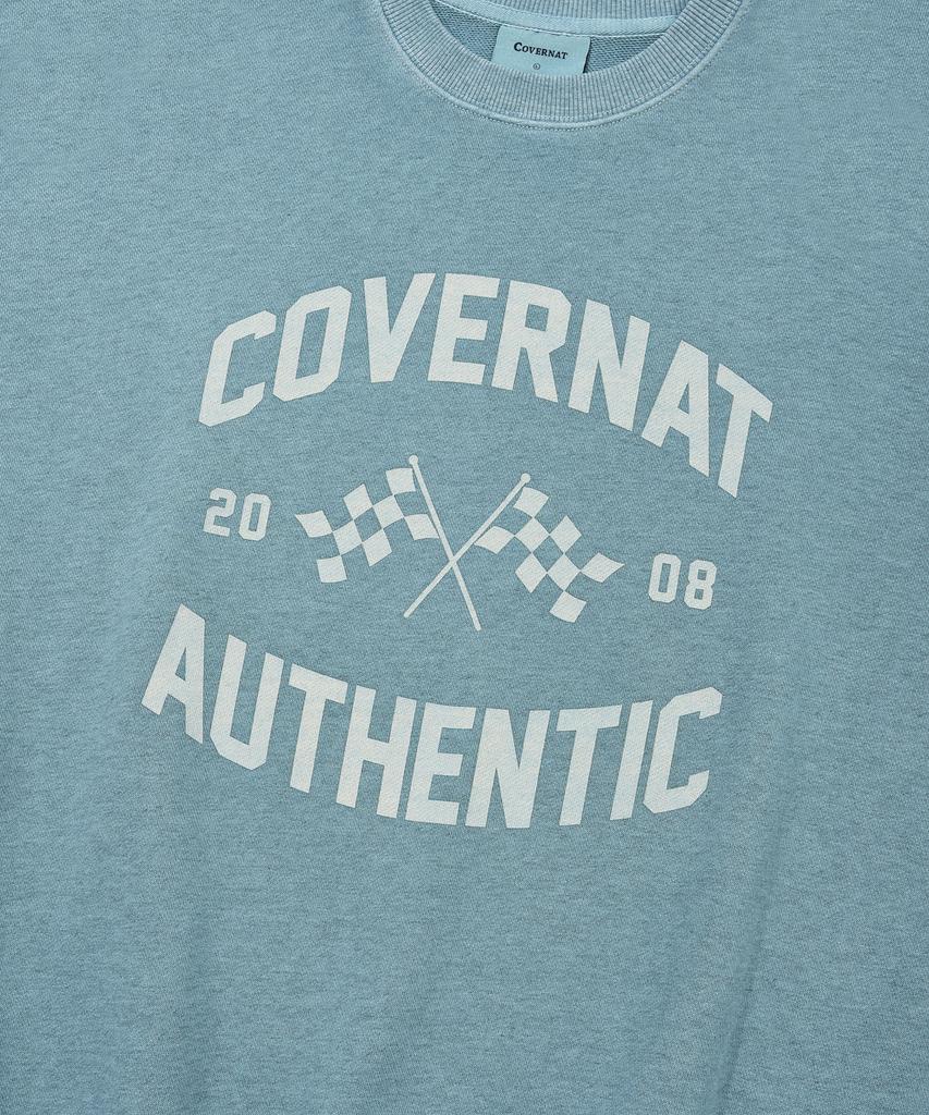 COVERNAT Flag Graphic Pigment Sweatshirt Blue