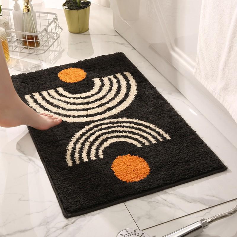Cartoon Bathroom Toilet Faux Cashmere Floor Mat - Dirt-Resistant & Easy To Clean