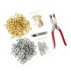 200 Piece 12mm Floral Eyelet Grommet Kit With Punch Pliers And Hole Punch Tool For Leather Fabric Crafting In 2 Colors