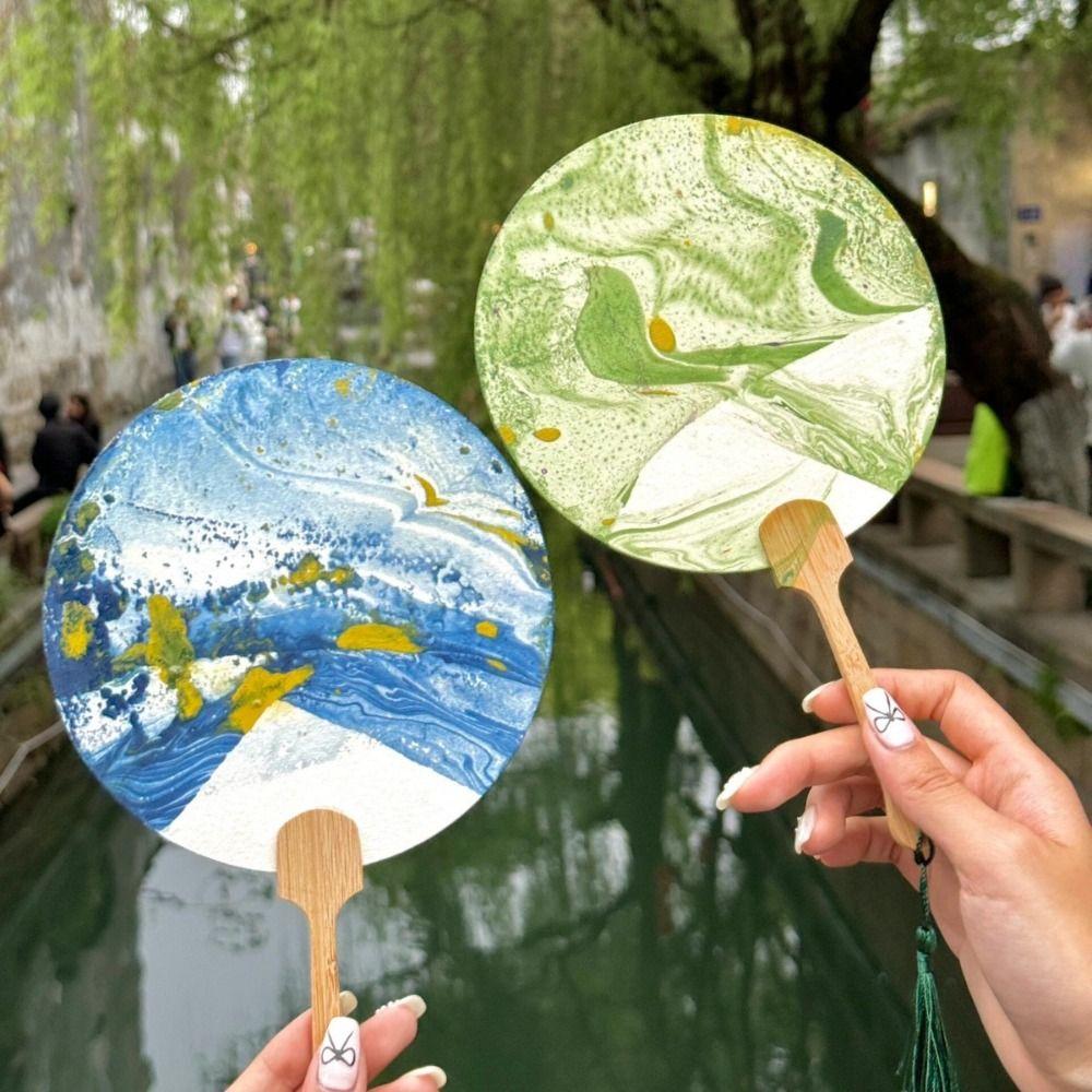 Fashion Ornament Paint Fan Makers Art Decor Hand-painted Handmade Fan Making Fan DIY Material Package