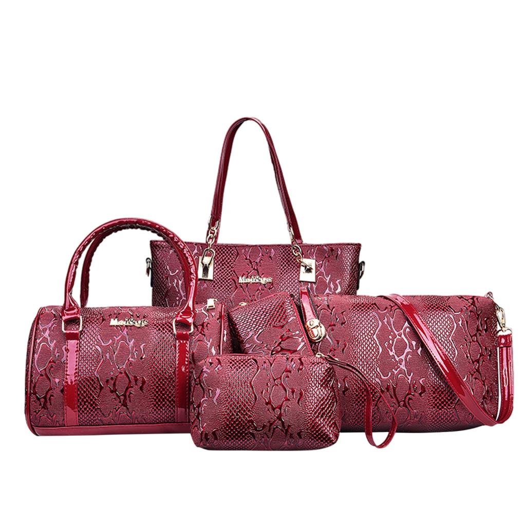 Fashion Leather Shoulder Crossbody Bag Handbag Phone Bag For Women Girls 5Pcs