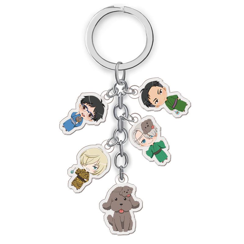 Yuri!!! on Ice Acrylic Keychain Set: 5 Cute Anime Ornaments 27mm