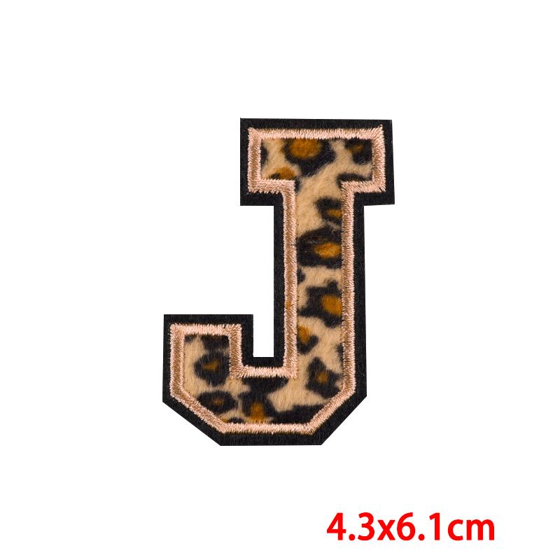 Leopard Print Letters Patch Iron On Patches For Clothing DIY Brand Name Patches On Clothes Fusible Patch For Clothes Stickers