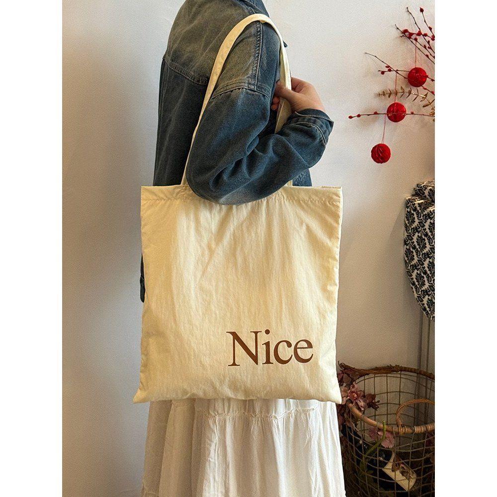 

Letter-printed Small, Laid-back and Relaxed Single-shoulder Bag with Large Capacity and Casual Tote Bag бежевий