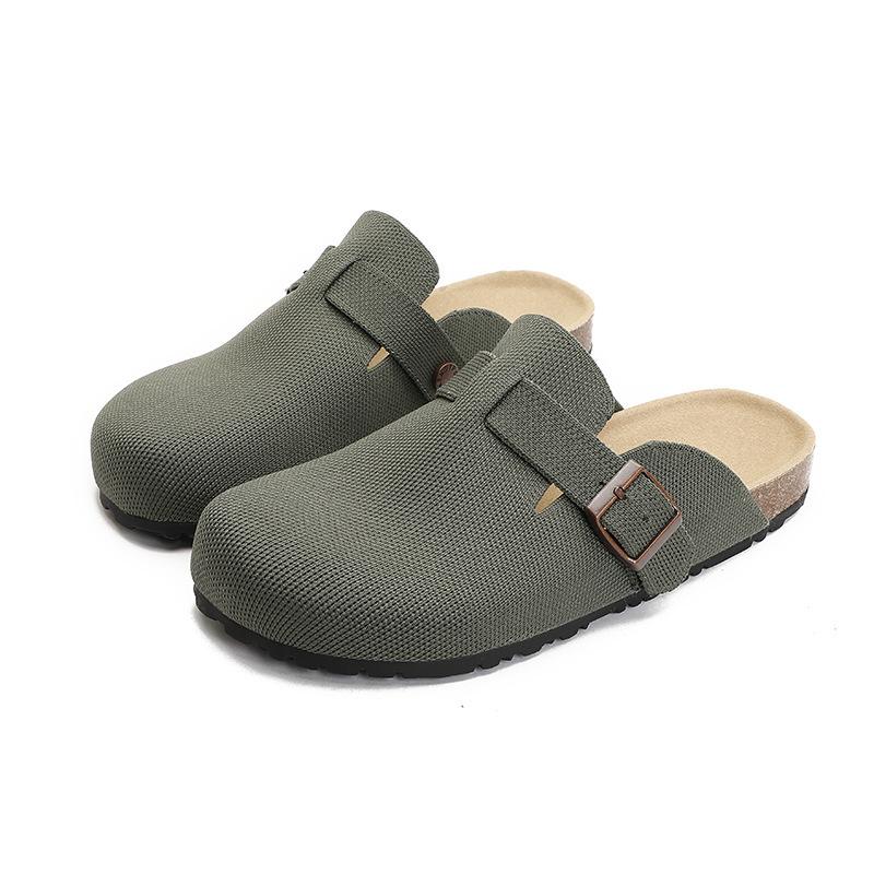 Létající pletení poloviční přetahování pletení s plochým dnem pohodlné pletení ležérní jednonášlapná taška hlava dámské pantofle