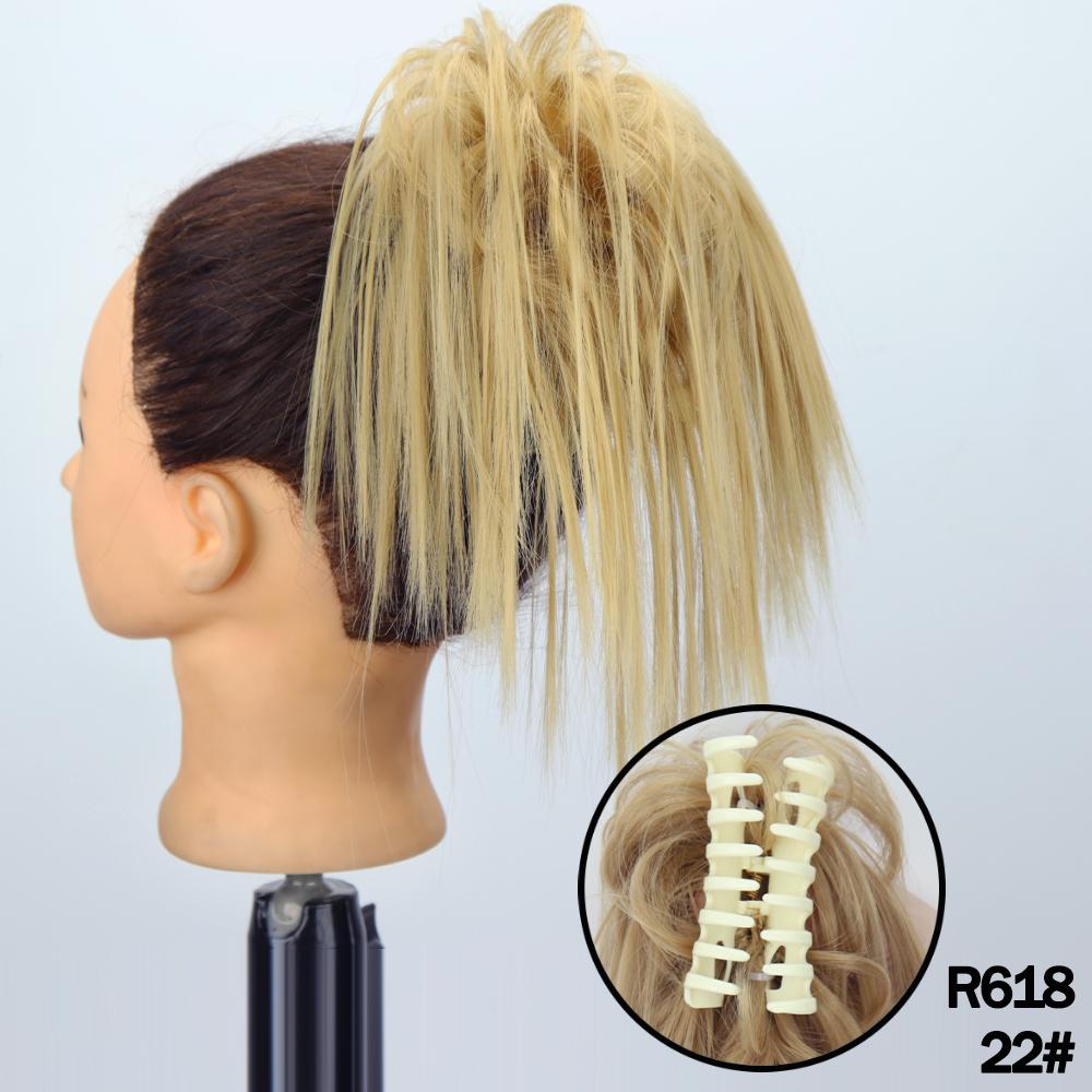 MERISIHAIR Synthetic Messy Hair Bun Claw Clip-in Hair Extensions Natural Grey Brown Claw Clip Bun Accessories For Everyday Wear