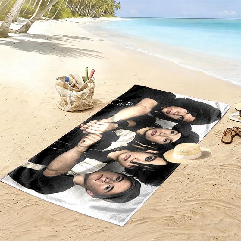 Tokio Hotel Band Print Beach Towel, Large Soft Quick Dry Towel for Beach Camping Swimming