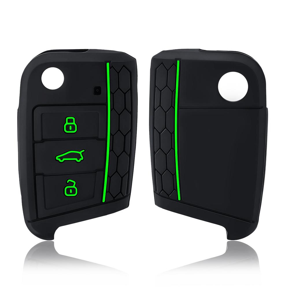 3 Button Flip Key Silicone Cover Fit For Vw Golf 7 Mk7 Skoda Seat 2014 Fob Hull Octavia Combi Leon Ibiza Cuptra Case