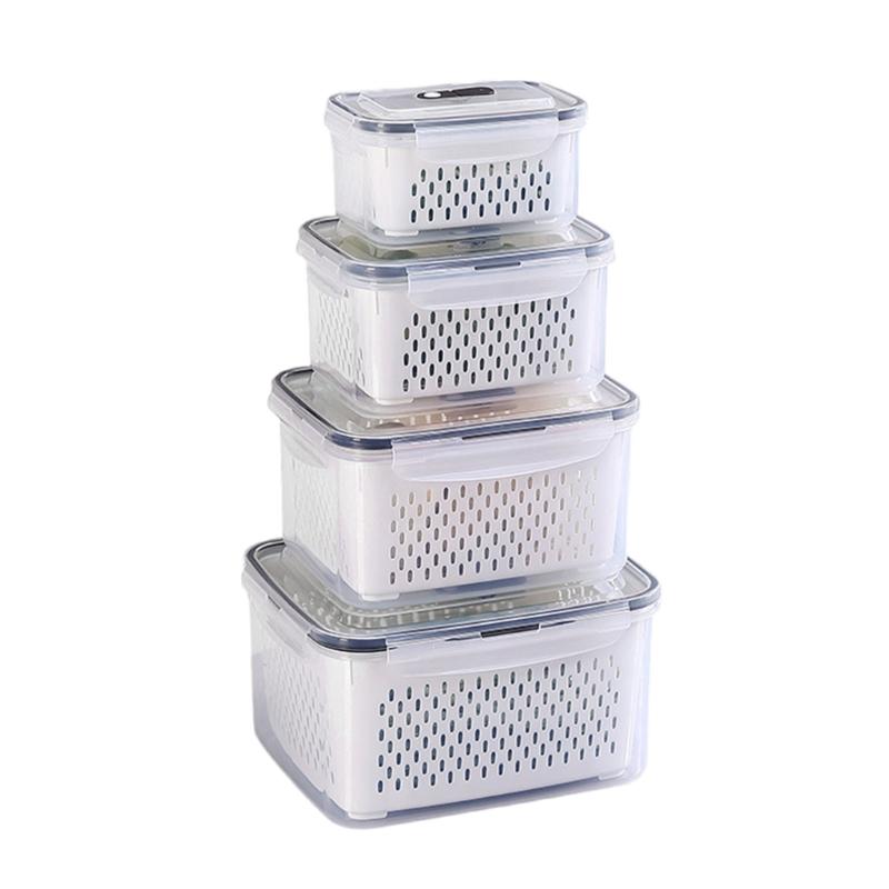 Multipurpose Food Storage Container with Removable Colander Accessory for Easy Draining and Long Time Use Preservation