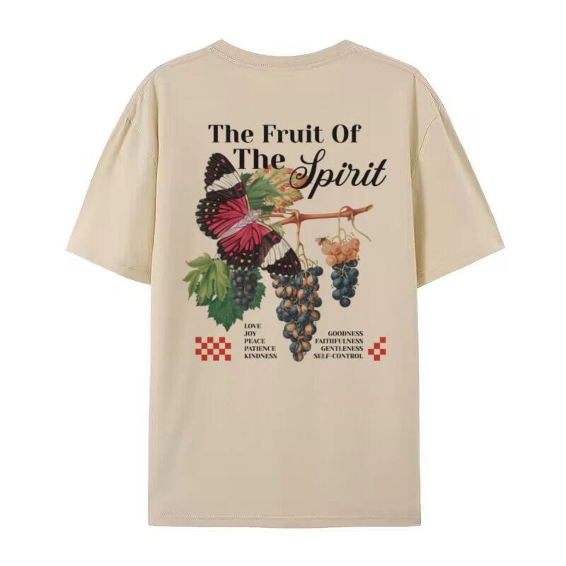 

Vintage Boho Cottagecore Female Top Fruit of Spirit Christian TShirt Bible Verse Religious Faith Graphic Tee for Women Unisex 2XL