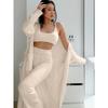 2024 European and American New Women Clothes Autumn and Winter Fashion Plush Lace-up Long Homewear Outerwear