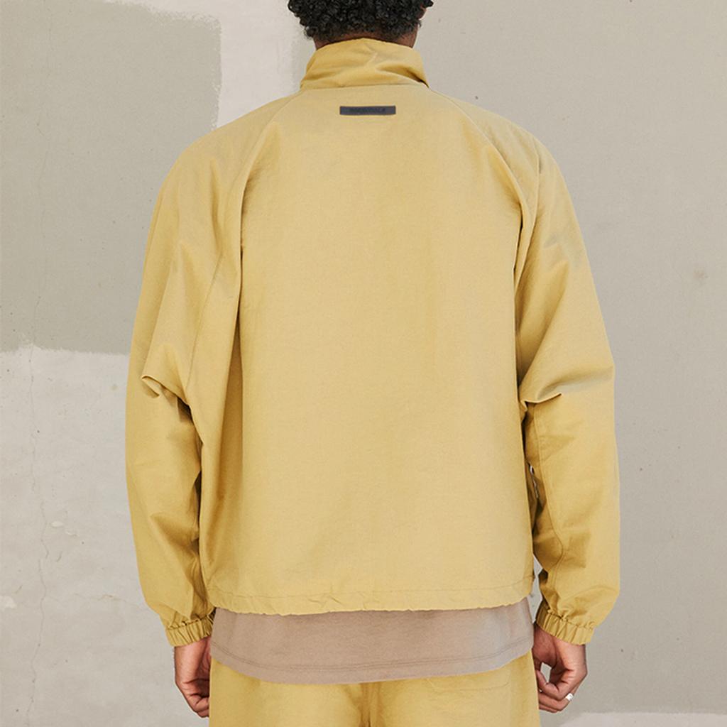 Fear Of God Essentials FW21 Half Zip Track Jacket With Solid Color Logo And Raglan Sleeves Unisex Jackets Amber FOG-FW21-018