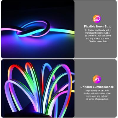 Tuya Smart RGBIC LED Neon Rope Light 10M 5M Dreamcolor WiFi/Bluetooth/Remote Control Flex Chasing Strip Tape 12V Dimmable