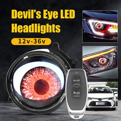 Faros LED dinámicos de 3 pulgadas con forma de ojo de ángel para coche, kit modificado con control remoto, 6 modos, accesorio para coche