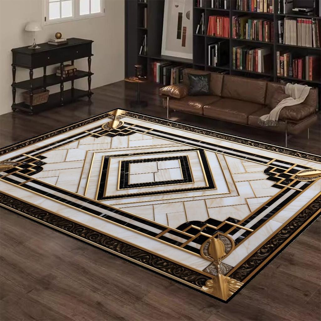 Μαύρη Διακόσμηση Σπίτι Χαλί Σαλόνι Πολυτελή Χαλιά Μεγάλης Επιφάνειας Διακόσμηση Υπνοδωματίου Πατάκι Δαπέδου Κρεβατιού Χαλί Πλευρικό Καναπέ Χολί tapis salon