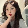 Retro Gold Round Frame Women'S Plain Face Pure Desire Wind Matte Glasses Can Be Equipped With Myopia Frame