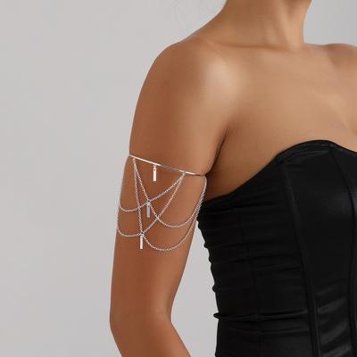 Bracelet ouvert tendance pour femme, pendentif multicouches à pompon, chaîne longue sexy, bijoux de corps, cadeau