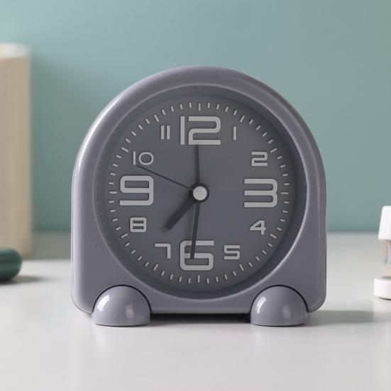 Bedside Alarm Clock Compact Mini Size Silent Operation Battery Powered Illuminated Display Decorative Table Clock