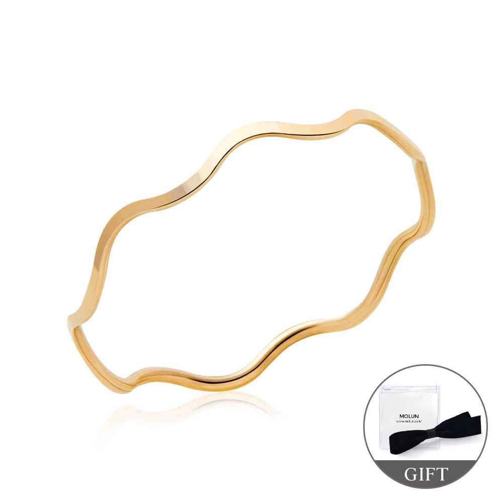 

[Molun] 14K/18K Princess Finger Ocean Wave Ring Mor40735 14K rose gold / Size: 16