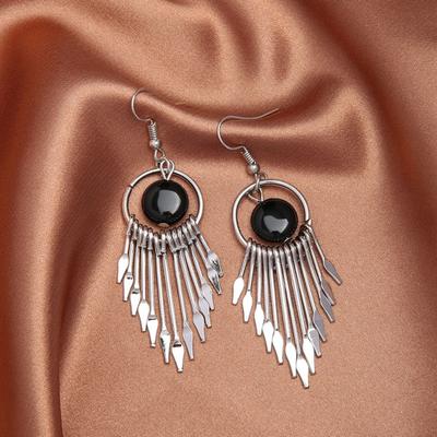 1 Pair of Chic Tassel Drop Earrings Classic Stylish Minimalist Design Female
