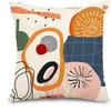 Orange Tone Geometric Fun Vibrant Modern Style Pillowcase Bedroom Sofa Decorative Cushion Cover with Zipper