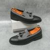 Herren British Retro Freizeitschuhe: Modische Brogues mit perforierten Quasten.