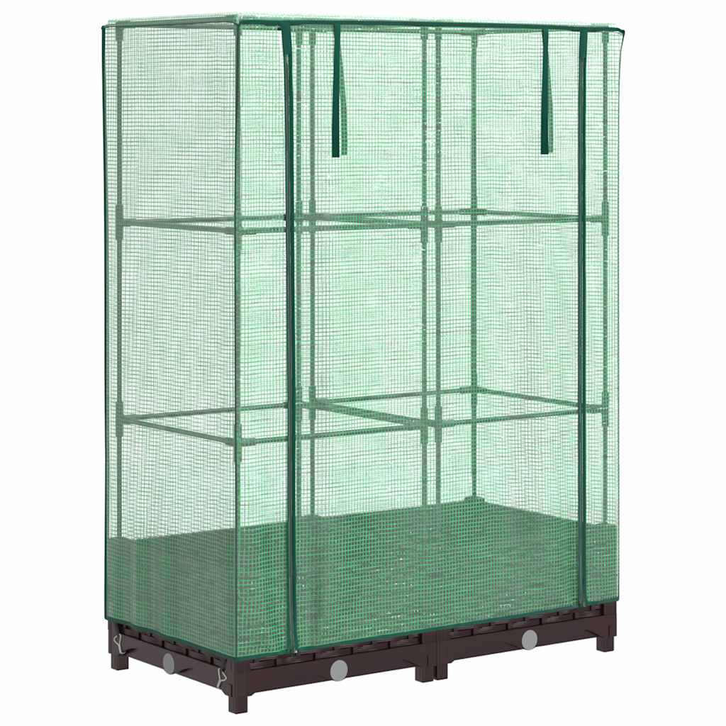 Vidaxl Raised Planter With Greenhouse, Rattan Look, 80X40X123 Cm