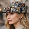 Fashion Headwear Jacquard Retro Beret Ethnic Embroidery Adjustable Beret Hat Lightweight Flat Cap Unisex