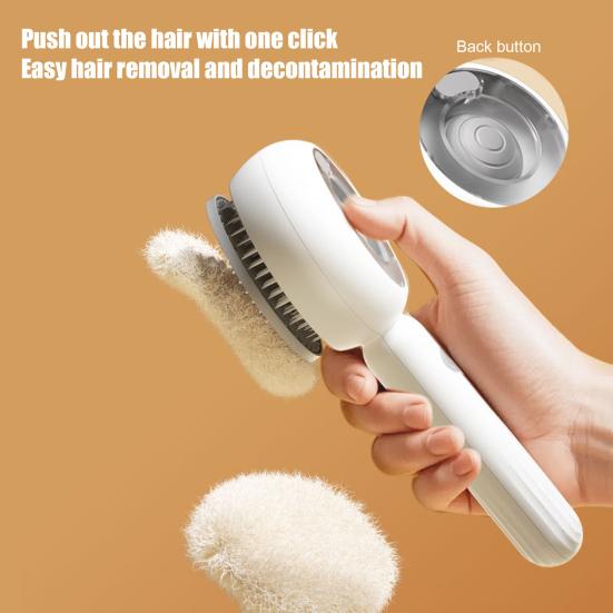 Cat Steam Brush for Shedding Spray Pet Grooming Brush with Release Button Steamy Pet Hair Removal Comb for Long Short Haired Cats Dogs