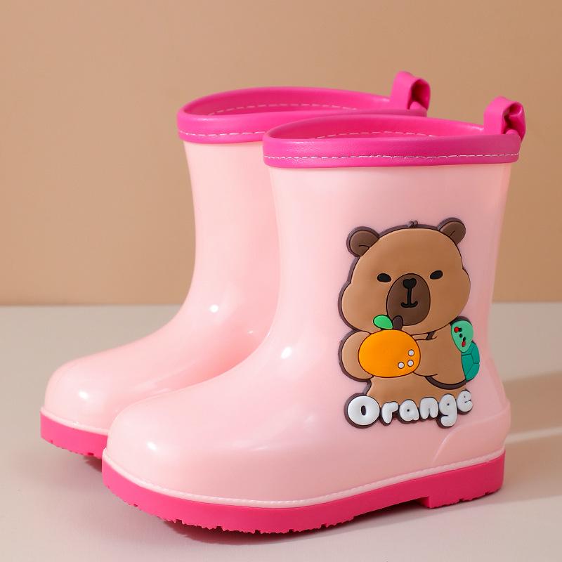 Capybara Kinder Gummistiefel, rutschfest, warm, mit weichen Sohlen