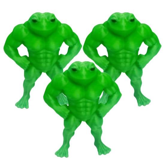 1/2/3/4/5Pcs 3D Printed Muscle Frog Statue PLA Green Frog Figurine Home Office Desktop Decoration Ornament Fitness Enthusiasts Gift