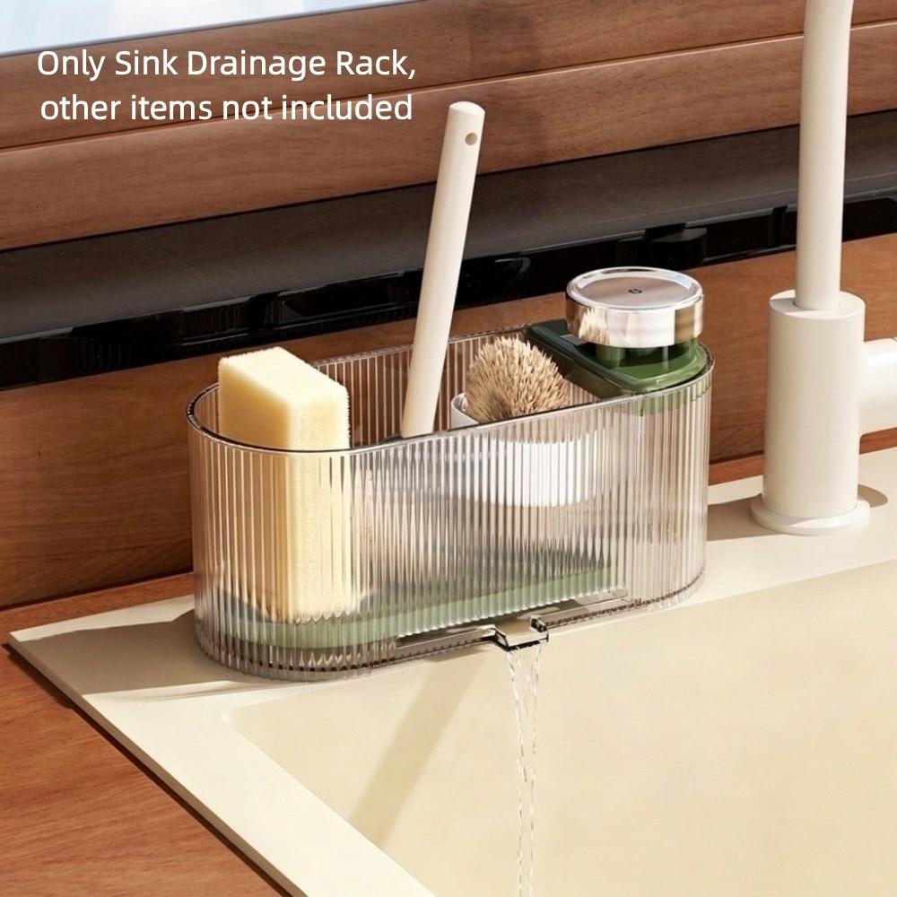 Transparent Sink Drainage Rack Plastic Sink Brush Holder Sink Storage Holder Bathroom