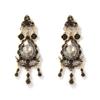 European, American Bohemian exquisite light luxury alloy full diamond drop-shaped pendant retro earrings female court style earrings