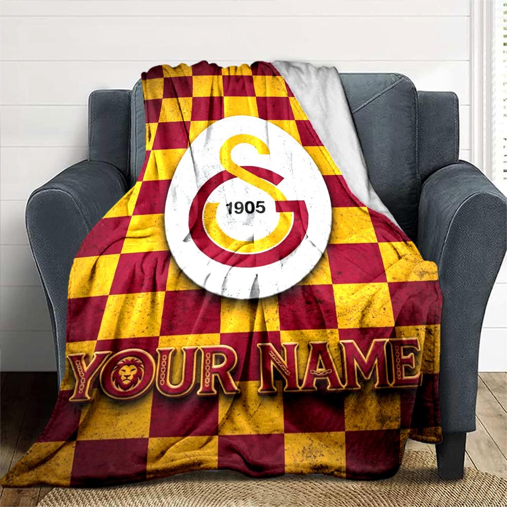 Name Custom Galatasaray Print Flannel Blanket High Quality Warm Comfortable Cover for All Seasons Perfect for Gifts Home Decor