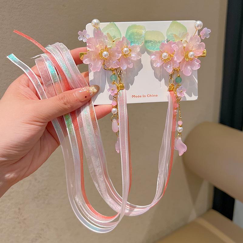 Chinese Style Hanfu Hairpin Set for Girls - Includes Hair Clips, Swaying Tassels, and Butterfly Accessories