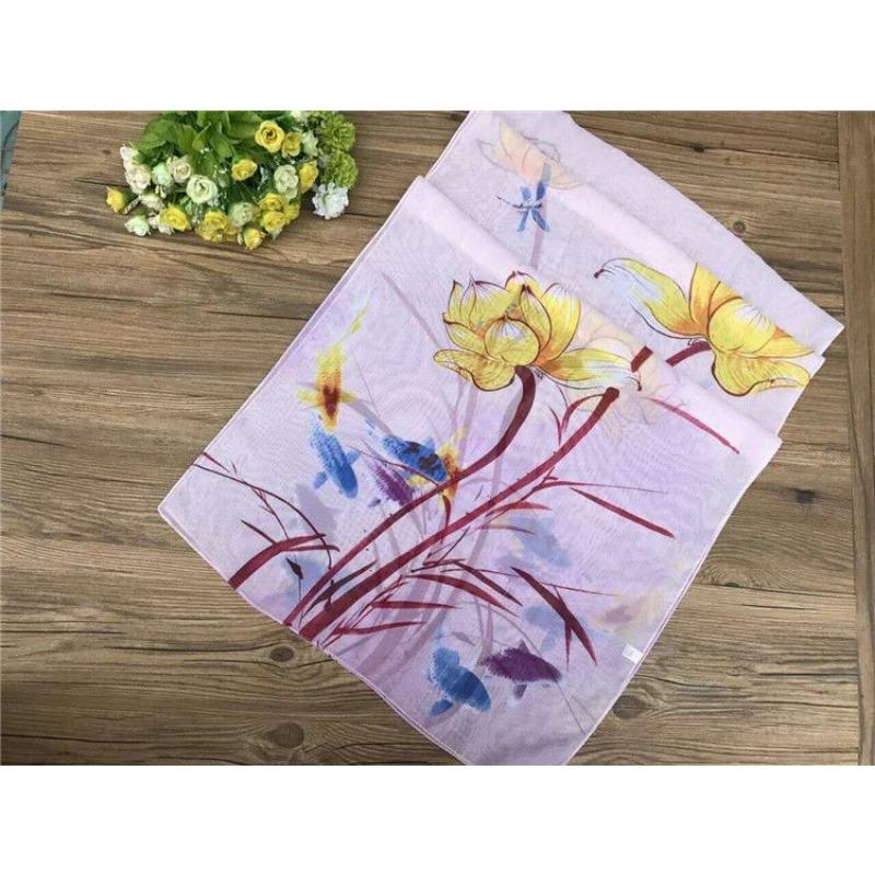 Spring and Summer Women's Chiffon Printed Scarf Sun Protection Thin Silk Scarf Shawl Beach Butterfly Scarf
