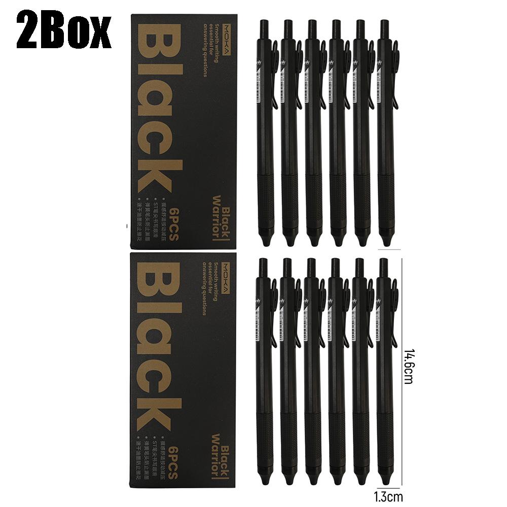 0.5mm Black Ink Gel Pen 6/12PCS White Black Box Gel Ink Pen for Christmas New Year Kid Gift Tip Quick-Drying Smooth Writting Pen