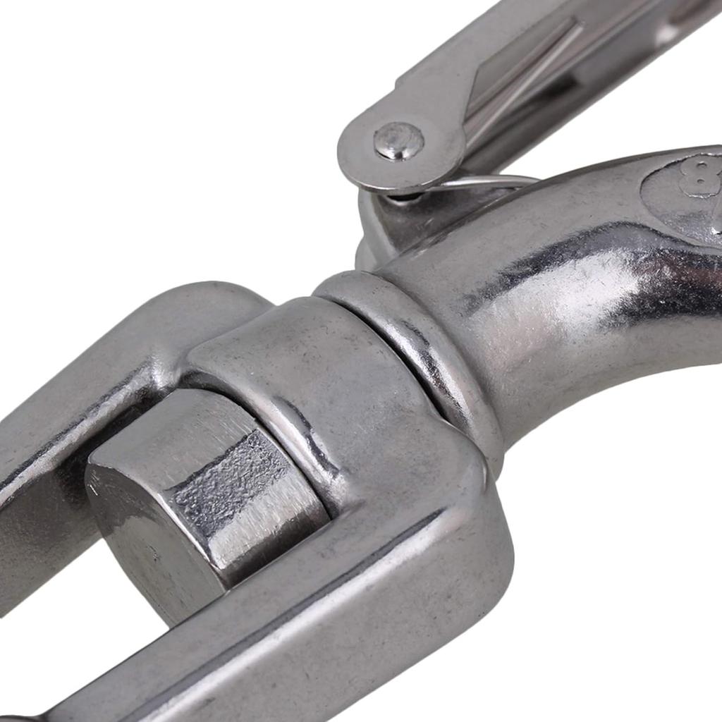 BQLZR 304 Stainless Steel American Type Swivel Lifting Clevis Chain Hook with Latch 1000KG Working Load Limit
