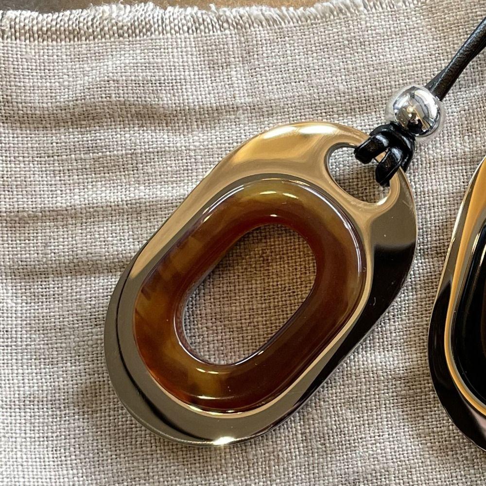 Simple Heart Pendant Necklace Adjustable Long Leather Rope Charm Chokers Clavicle Chain  Party