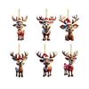 Reindeer Christmas Ornament Acrylic Elk Ornament Christmas Reindeer Ornament Set Cute Cartoon Elk Acrylic Decorations for Car