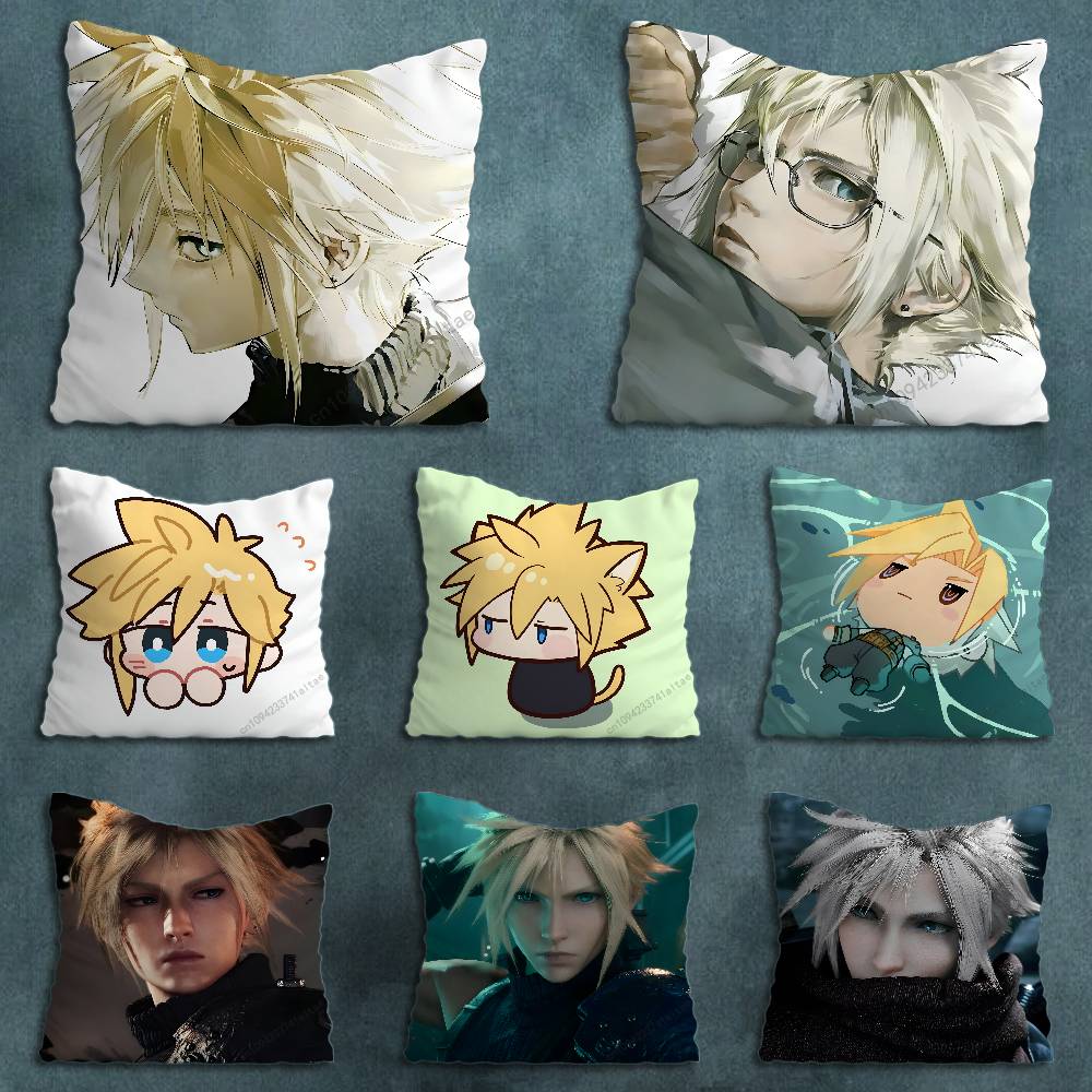 FFinal FFantasy Cloud Strife FFF7 Pillowcase for Sofa Room Office Decor Printing  Merchandise AllMatch Cushion Cover