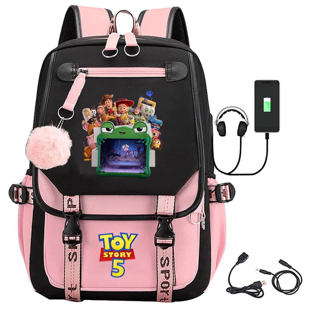Toy Story 5 Printed Canvas Backpack With Breathable Design For Middle School Students And Travel