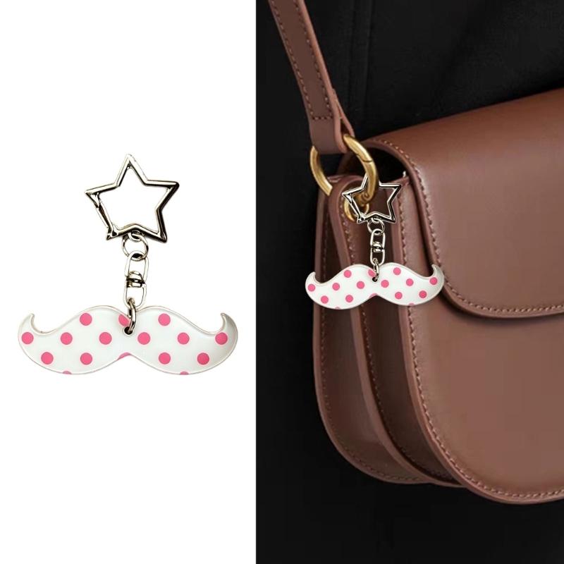 Charming Mustache Shaped Acrylic Keychain Excellent As A Gift Or Personal Accessory 5Cm Long 8G Lightweight