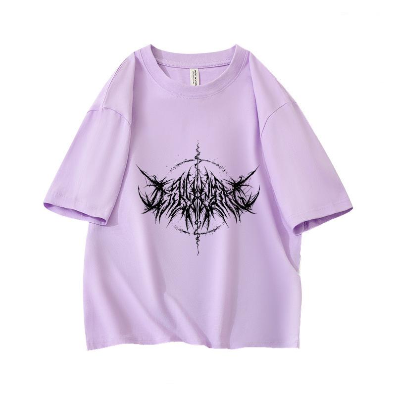 Gothic Black Metal Death Oversized Short Sleeve O Neck T Shirt Graphic Print 100 Cotton Vintage Women Unisex Tops clothes Summer