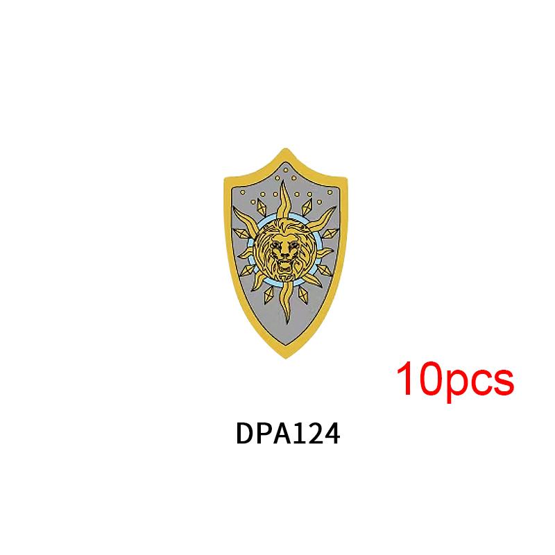 Medieval Knights Figures Accessories Building Blocks Officer Cloak Helmet Cape Armor Shield Black Eagle Red Lion Toys MOC Bricks