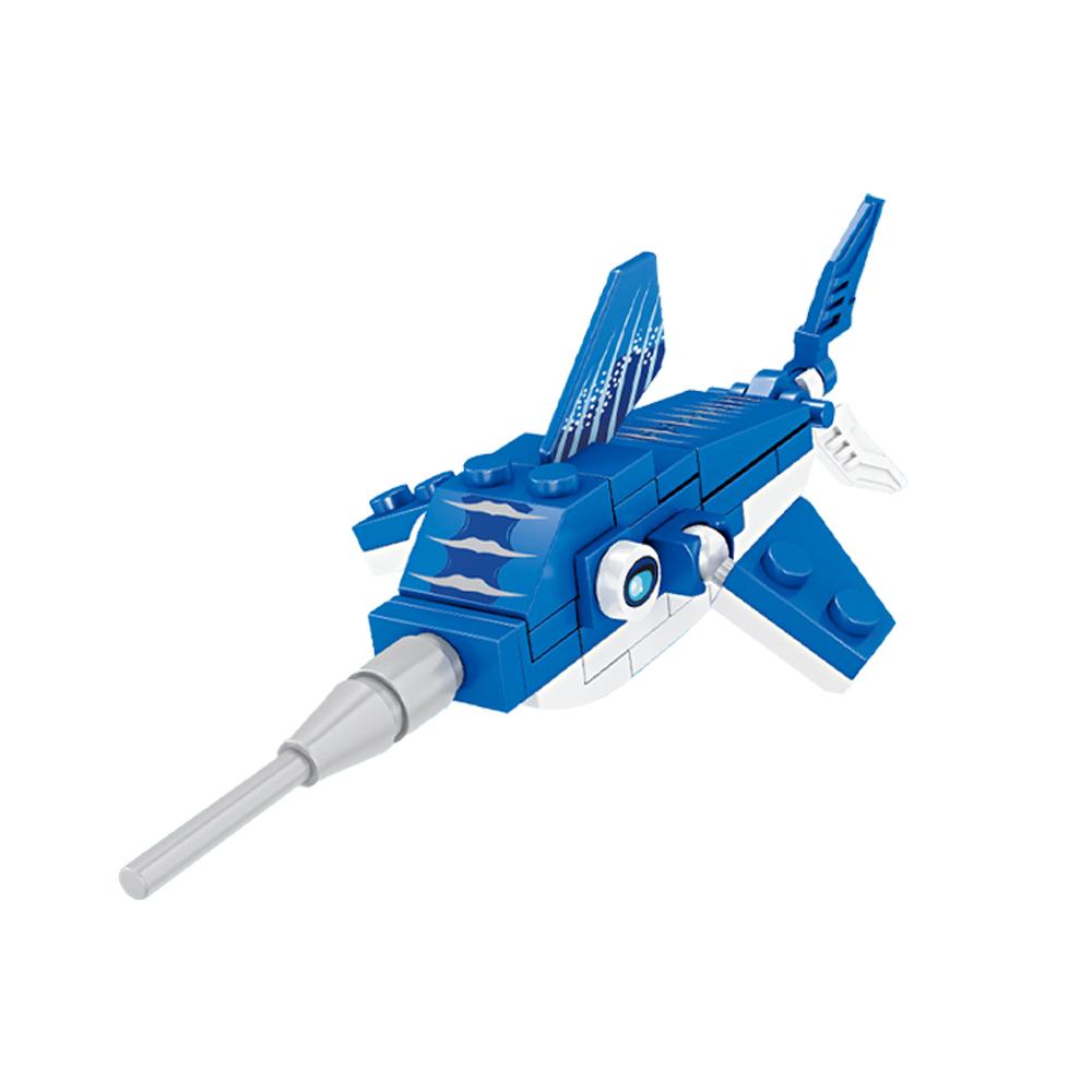 Deep Sea Shark Model Building 3D Block - Mechanical Rotation, Simulate Underwater Swimming, Ideal Gifts for Marine Animal Lovers