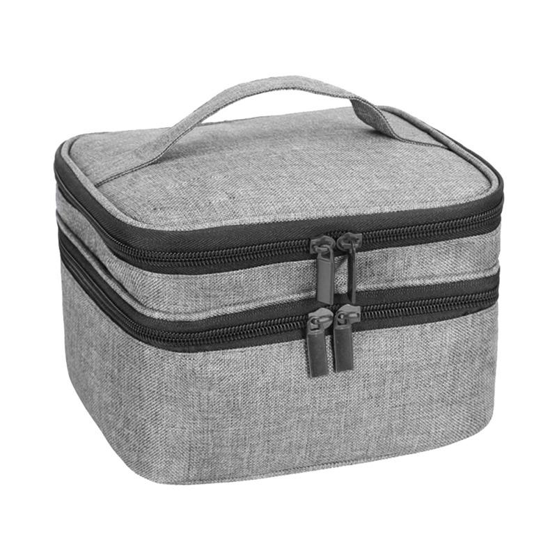 

Двухслойная портативная сумка для хранения лака для ногтей, косметичка, органайзер для эфирных масел, духов, губной помады, дорожная переноска