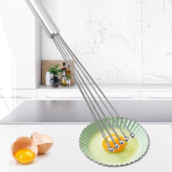 Edelstahl-Wellenperlen-Schneebesen-Set, 10 Zoll, 12 Zoll, rostfrei, bequemer Griff, leicht zu tragen, manueller Schneebesen, Küchen-Backwerkzeuge