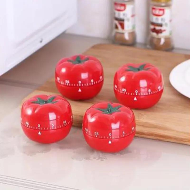 Rote Tomatenform Küchenwecker Mechanische Countdown-Uhr Niedliches Koch-Gadget Langlebiger Erinnerungsalarm für Pomodoro-TimingTachometer 3